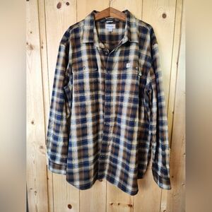 Carhartt Original Fit Cotton Flannel Plaid Button-Up Long Sleeve Shirt